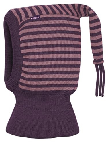 maximo Twotone Stripes Schlupfmütze Mütze Kindermütze Strickmütze Wintermütze Streifenmütze Kinder - Made in Germany mit Futter, Futter Winter Herbst-Winter - 49 cm Denim
