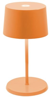 Zafferano, Olivia Mini Lampe, Tragbare und Wiederaufladbare Tischlampe mit Touch Control, Geeignet für Wohnzimmer und Außenbereich, Dimmer, 2700-3000 K, Höhe 22 cm, Farbe Orange