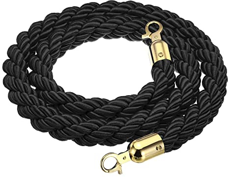 PATIKIL Stanchion Corde de barrière torsadée avec mousquetons pour poteaux, stands de queue, séparateur de fite, contrôle de la foule d'hôtel