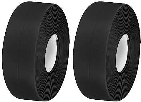 sourcing map Waterproof Seal Caulk Strip Tape Self Adhesive, 2pcs 10.5 Ft L x 0.87 W PVC Sealing Tape Caulking Tape for Kitchen Countertop, Bathroom, Toilet, Bathtub Floor Wall Corner, Black