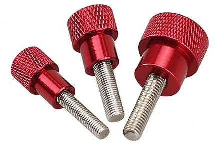 M3 M4 M5 M6 M8 M10 Handgriffknopfschrauben Aluminiumlegierung + Edelstahl Rändelschraube Roter Griff Stufenschraube-M8x50-D20x20,1 Stück