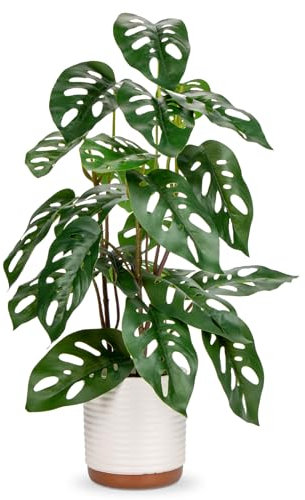 Briful 55cm Tall Artificial Monstera Plants in Ceramic Pot, 21.7 Large Fake Plants Monstera Plant Artificial Greenery Decorative Artificial Plants for Home Office Hotel Decoration