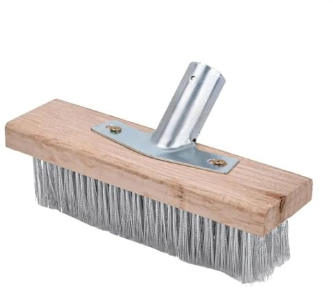Uadme Kraftig Grov Golvborste, Slitstark Skurborste, Rengöringsverktyg för Tråddäck i Rostfritt Stål, för Kakel, Uteplats, Garage, Kök (20 cm)