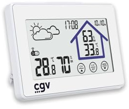 CGV | Station météo sans fil MY METEO-1BM avec capteur extérieur | Thermomètre Hygromètre Baromètre | Intérieur/Extérieur | Ecran LCD à contrôle tactile