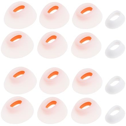 Be In Your Mind 8Pair White Silicone Earplugs in-Ear Headphones Eartips Replacement Earbuds Headphone Attachments Compatible with JBL Tune Flex 4 Sizes (XS/S/M/L)