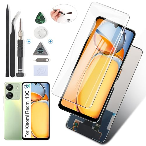 RongZy para Xiaomi Redmi 13C 23100RN82L LCD+Pantalla Táctil Digitalizador Asamblea Reemplazo +Reparación Herramientas(Negro)