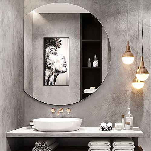 WLCNYL Specchio cosmetico Moderno Specchio da Bagno a Mezzaluna Specchio da Parete Lucido HD Specchio Decorativo Senza Cornice Specchio per Trucco antideflagrante