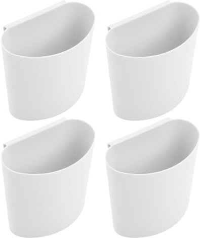 4 Piezas Cesta de Almacenamiento Colgante, Caja de Almacenaje para Colgar, Accesorios para Carrito rodante, Organizador de Cama para carrito rodante, accesorios, ganchos (blanco)