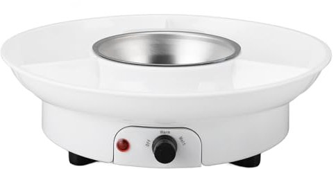 Jectse Elektrischer Schokoladen-Fondue-Topf, Praktisch, Leicht zu Reinigen, Elektrisches Fondue-Topf-Set, Schokoladen-Fondue-Topf, Serviertablett, 2 Gänge, für Hochzeit