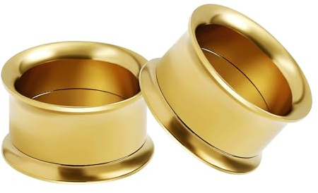Ayoiow 2 STK Flesh Tunnel, Plugs Chirurgenstahl Ohr Plug Herren Silber Reifen Ohr Plug 2-30mm