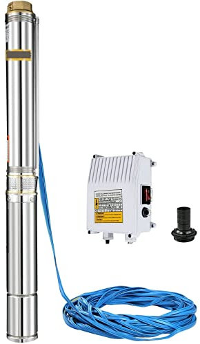 Pompe de puits profond 1.5HP pompe à eau submersible pompe de forage + câble de 40 m