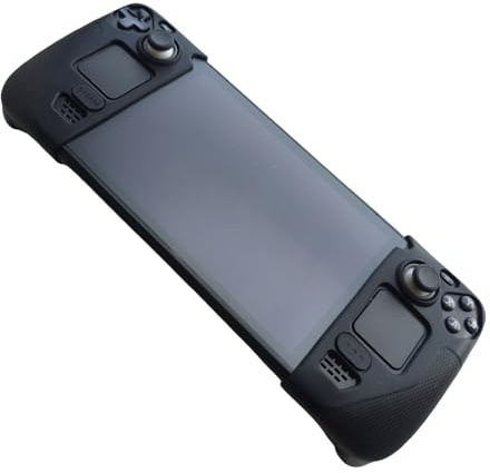 THLMT Grip Case Kompatibel für Steam Deck/OLED, Spielkonsole Silikon-Griff Schutzhülle Anti-Rutsch Staubdicht Handheld Game Machine Griff Griffe Hülse Haut Shell Protector (schwarz)