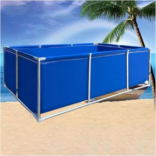 Pounjsd Outdoor Fischteich Lagertank,Pool Oberirdisch Leinwand Fischteich Pool,Gartenteich Becken,Fischteich mit Stahlrahmen, Aquarium für Koi Kultur landwirtschaftliche Bewässerung