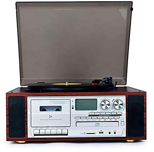 CNBYDK Platine Vinyle Bluetooth avec Haut-Parleur stéréo, Lecture de disques vinyles, Lecture de Bande, Lecture de CD, Lecture USB/SD, Lecture Radio