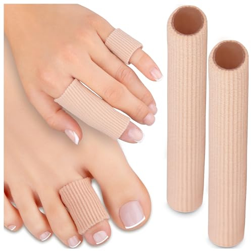 HALUTO Zehenschutz 2 Stück- Zehen und Finger Schutz zum zuschneiden- Zehenkappe - Zehenspreizer - gegen Hühneraugen, Blasen, Hallux, Hammerzehen - Zehenschlauch Bandage