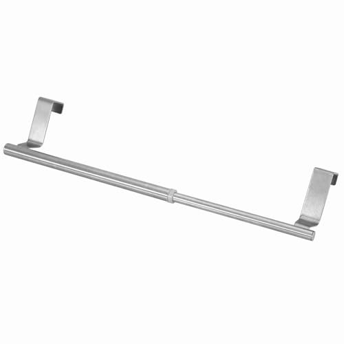 Verstellbarer, ausziehbarer Badezimmer-Handtuchhalter aus Edelstahl, platzsparender Wand-Handtuchhalter mit Haken für Badezimmer und Küche (40 cm einziehbare Doppelstange)