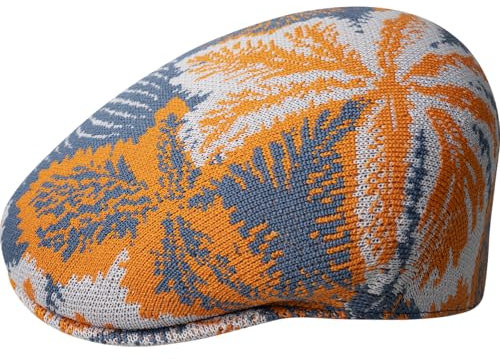 Kangol Anemone 504 Flatcap Schirmmütze Schiebermütze Damen/Herren - mit Schirm Frühling-Sommer Sommer - L (58-59 cm) blau-orange