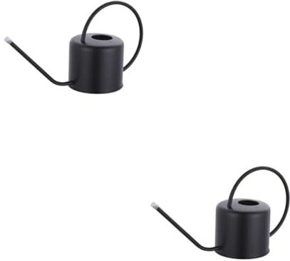 Yardwe 2 Pièces arrosoir en INOX Tuyau de Baril de Pluie rétractable Haut Or Buse arosoires intérieur arosoires extérieur Fourniture de Jardin Bouilloire à Bec Long Acier Inoxydable Black