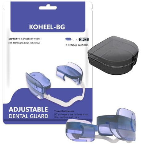 KOHEEL BG Gouttière Nocturne Ajustable Anti-Bruxisme, Gouttières Dentaires Sans Ébullition contre le Grincement de Dents, Lot de 2 (Épais)