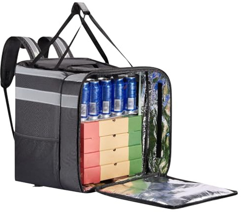 Pizza Delivery Bag,Takeaway Backpack Expandable Delivery Pizza Warmer - Heavy Duty Food Carrier, Grocery Storage Reusable for Camping