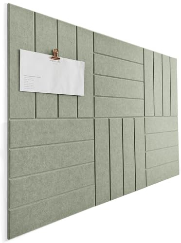 DECORETTA Cork Board Alternative - 6 Pack Felt Wall Tiles with Safe Removable Adhesive Tabs, Cork Boards for Walls Notice Board for Home Office and Classroom Pin Board Tack Board - Sage