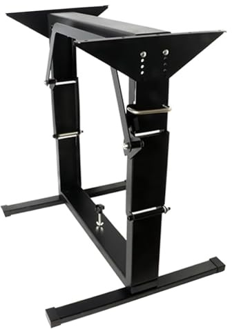 WPWSDWMX Verstellbare, Klappbare Tischbeine, Bettgestell, Teleskop-Tischbeine aus Metall Mit Stauraum, Ideal für Tailgating, Camping, Strand und Partys(Black)