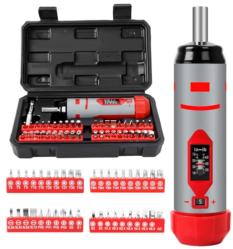 Fuyeah 42-Piece Torque Screwdriver Set, 10-70 in-lb Inch Pound Torque Wrench with 40 CR-V Bits, 1/4 Inch Drive, Magnetic Extension & Hard Case for Rifle Scope Mounting, Gunsmithing & Bike Repair | Precision 10-70 in-lb torque, Perfect for scope mounting, bike repair and accurate DIY work.