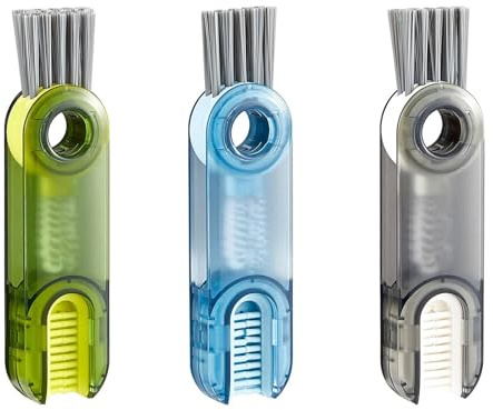 3Pcs 3 in 1 cup lid gap cleaning brush, 360 ° U-shaped Silicone Cup Cleaner | Multifunctional Cleaning Brush, Cup Lid Crevice Cleaning Brush, Bottle Brush with Portable Hook,Straw Cleaner Brush(3 Colors)