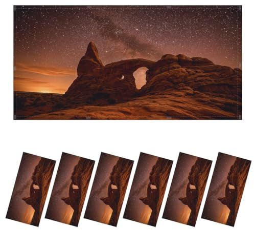 RAINFALLARING 6 Pcs Fluorescent Light Covers for Ceiling Lights Turret Arch Arches National Park Decorative Magnets Light Filters for Office Home Classroom Must Haves 4’ x 2’