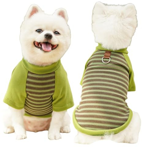 Hunde-Winterweste, dehnbar, gestreift, 2 Beine, warmer Pullover mit D-Ring, Haustier-Sportanzug für kaltes Wetter, für mittelgroße und große Hunde, Größe XL, Grün