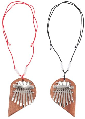 WHAMVOX 2 Stück Tragbares Daumenklavier mit 8 Tasten Robustes Kalimba Fingerklavier Natürlicher Klang und Leicht zu Transportieren für Anfänger