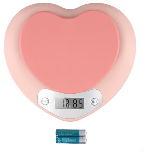 Balance de cuisine électronique 5 kg avec capteur de haute précision et fonction tare - Écran LCD facile à lire - Design compact pour un usage domestique - Rose