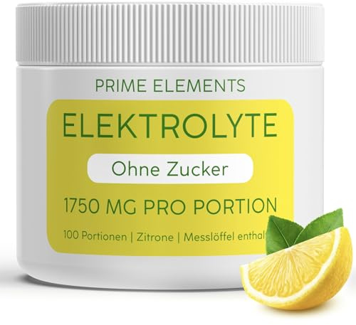 Elektrolyte hochdosiert ohne Zucker | 100 Portionen mit je 1750 MG | Elektrolyte Pulver für Sportler bei Flüssigkeitsverlust | 500g | Zitronen-Geschmack