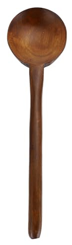 NUOBESTY Cuchara de Madera Pequeña para Cocina sin Barniz, Pala de Madera Natural de Teca, Utensilio de Cocina Resistente y Fácil de Limpiar para Uso Doméstico y Restauración