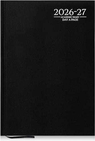 G4GADGET 2026-2027 Academic Diary A5 Day A Page Black Hardback – August 2026 to July 2027 Daily Planner, Student Teacher School Organizer, Appointment & Timetable Year Planner
