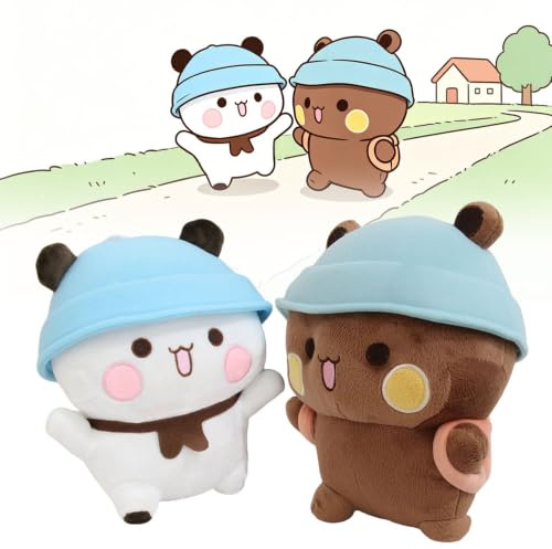 Lotvic 2 Stück Bubu Dudu Plüsch, 21 cm Bär Panda Bubu Dudu Kuscheltier | Bubu Dudu Puppen, Pandabär Kuscheltier Kissen, Kindergeschenk für Kinder Mädchen Jungen