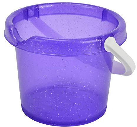 Simba 107106529 - Baby Eimer, es Wird nur EIN Artikel geliefert, Glitzerdekor, Höhe 11cm, Durchmesser 14cm, Sandkasten, Sandspielzeug