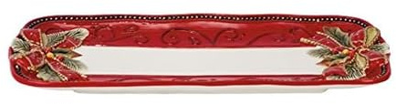 Fitz and Floyd Damask Holiday Collection - Panera, diseño vintage, color rojo y dorado