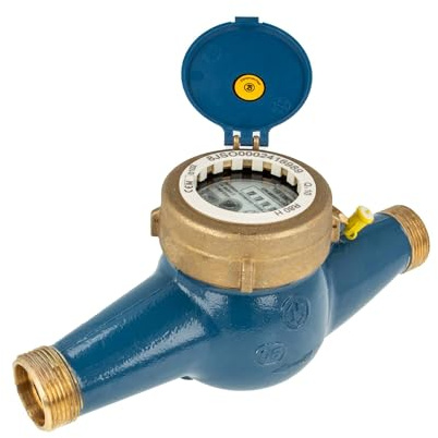 JS MNR - Contador de agua doméstica (1 pulgada, DN 25, Q3 = 10, R80, longitud de construcción: 260 mm)