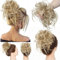 Posticci per Capelli Chignon Capelli Disordinati, Coda Capelli Veri Mossi Ricci Elastico con Capelli Chignon Facile per Capelli Extension Chignon da Donna Biondo cenere