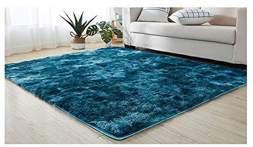 Faux Lammfell Schaffell Teppich Flauschig Nachahmung Wolle Teppich Longhair Fell Extra Weich Hochflor Teppich Optik Gemütliches Schaffell Bettvorleger Sofa Matte Wohnzimmer Teppich,Blau2,160x230
