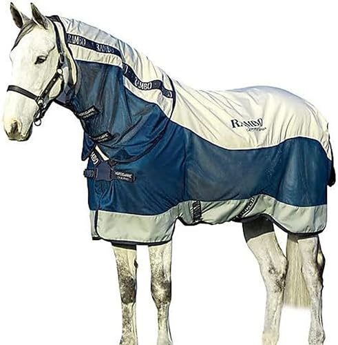 Horseware Rambo Summer Series Regendecke Übergangsdecke Navy/Grey Turnout 0g