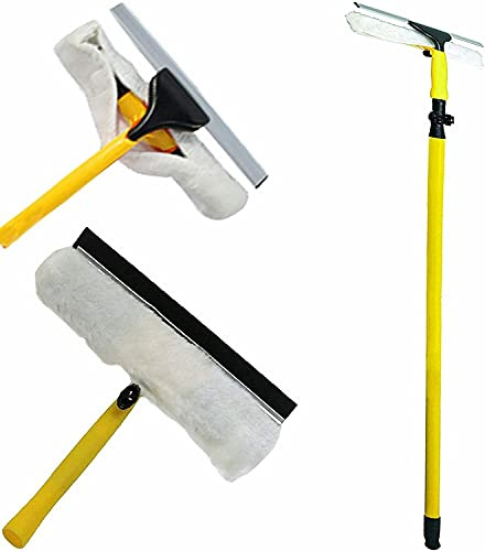 Professional Telescopic 3.5M Window Glass Cleaning Equipment Kit Extending Pole Squeegee Soft Head Indoor Outdoor