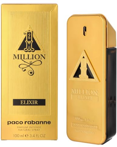 Rabanne 1 Million Elixir Parfum Intense - Long Lasting Luxury Cologne for Men with Rose Damascena, Vanilla Absolute & Cedarwood - Men's Fragrance Spray, 3.4 oz