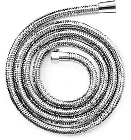 Oupukle Duschschlauch 2,5 m Edelstahl, Flexibel Universal Brauseschlauch mit Premium doppelten Messingkopf, Extra Lang Duschschlauch 250cm Anti-Twist, Anti-Knick