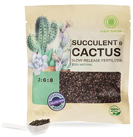 R&R SHOP - Organic Fertilizer for Succulents and Cacti, Complete Organic Food, slow release, Indoor and Outdoor Succulents - 150GR