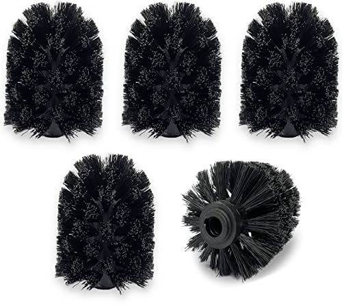 WAVEWO Cabezal de escobilla de baño, 5×Cabezas de escobilla de baño de Repuesto,Más asequible,7 * 7 * 9 cm,Negro