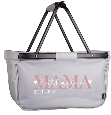 Herz & Heim® Einkaufskorb personalisiert/faltbar/modernes Design/Geschenk-Idee für Jedermann (Mama)