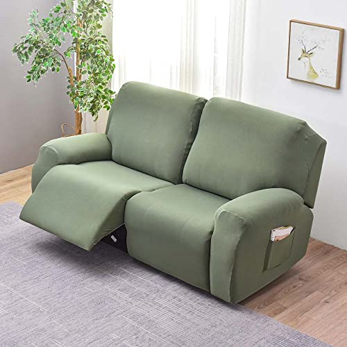 Copridivano Relax Reclinabile Elasticizzato 2 Posti, Copripoltrona Relax Reclinabile Universale con Tasche, 6-Pezzi Fodera per Poltrona Lavabile, Coperture per Elettrica Divano da Massaggio (Color :
