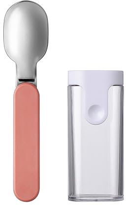 Mepal - Cuillère Pliante Ellipse - Cuillère Réutilisable à Emporter - Cuillère Pliable pour Pot de Yaourt - Couverts de Voyage - Etui de Rangement Inclus - Acier Inoxydable - Vivid mauve,
